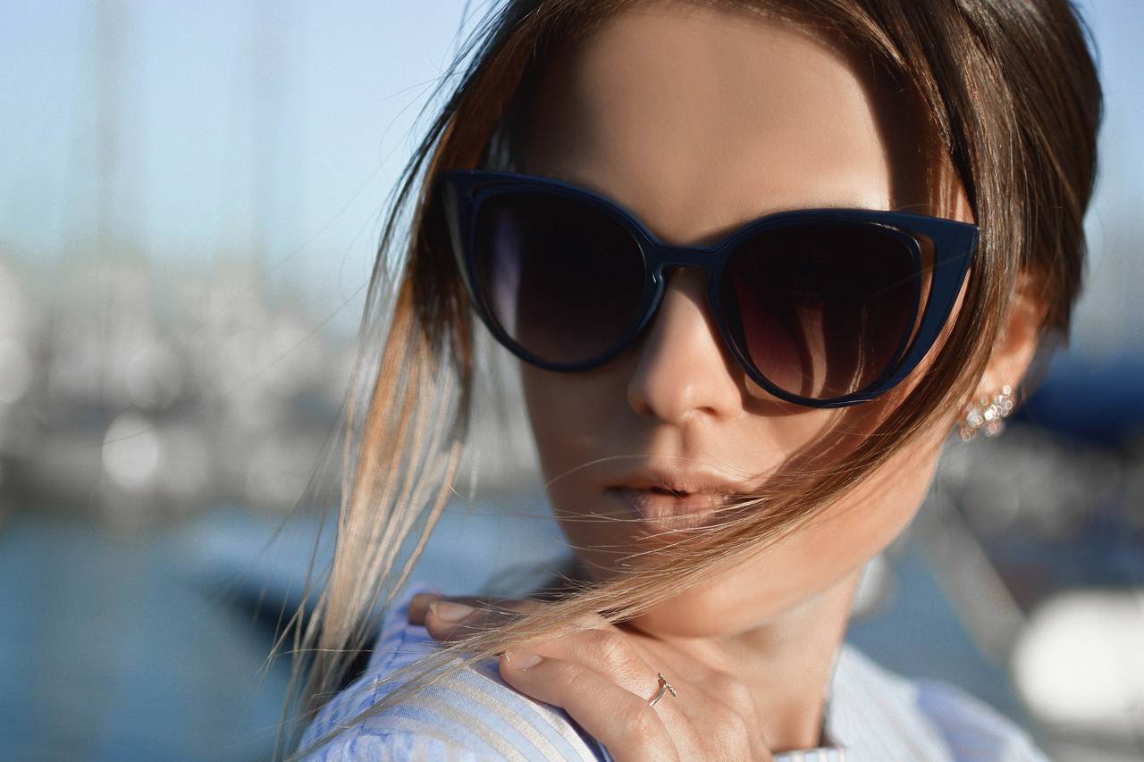 Woman Blue Sunglasses 1280x853